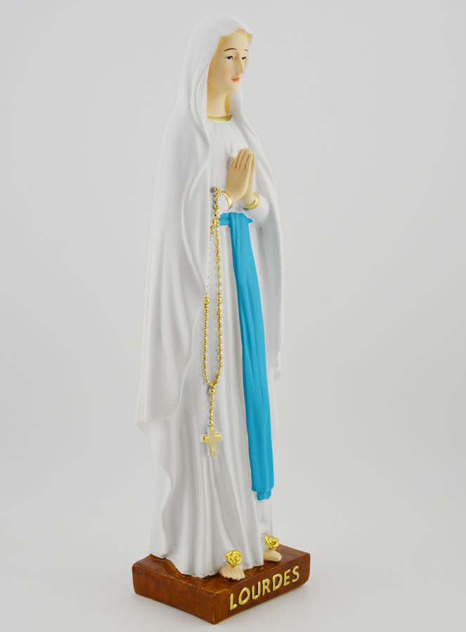 BDM Bracciale Tessuto Madonna Di Lourdes – Nastro Religioso Regolabile 35x1,5 Cm, Con Chiusura A Sfera, Prodotto In Spagna, Confezione Regalo Inclusa