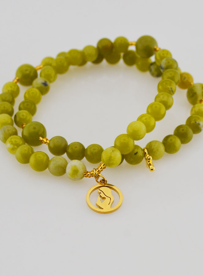 Bracciale Rosario in Giada Verde - Vergine Maria (pic 2)