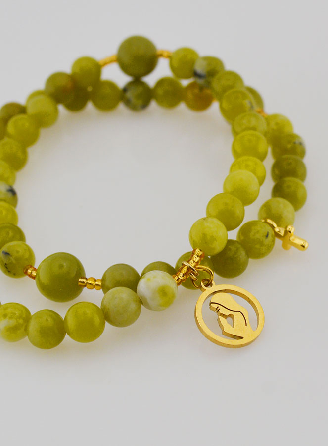 Bracciale Rosario in Giada Verde - Vergine Maria (pic 3)
