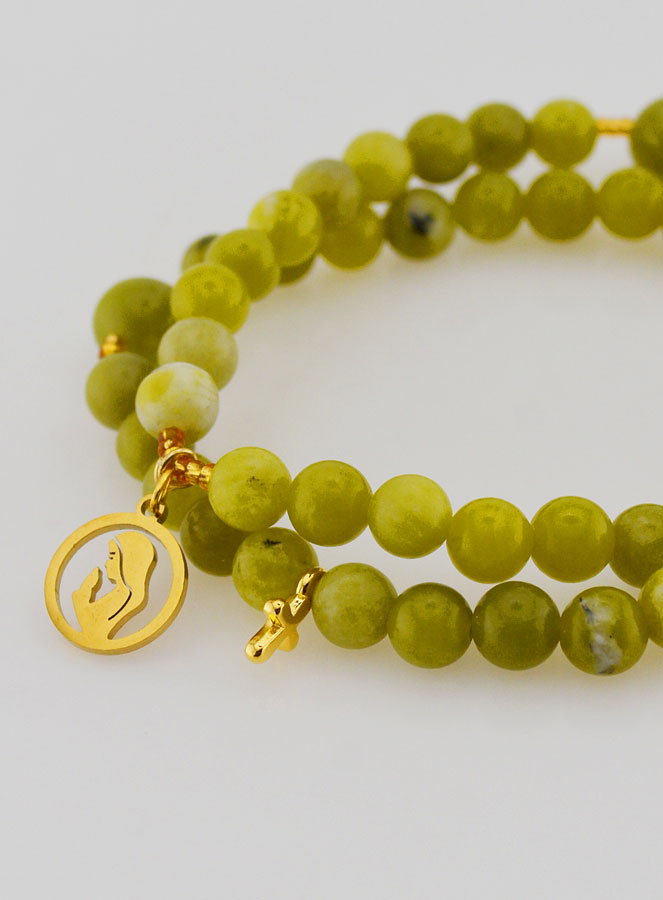 Bracciale Rosario in Giada Verde - Vergine Maria (pic 4)