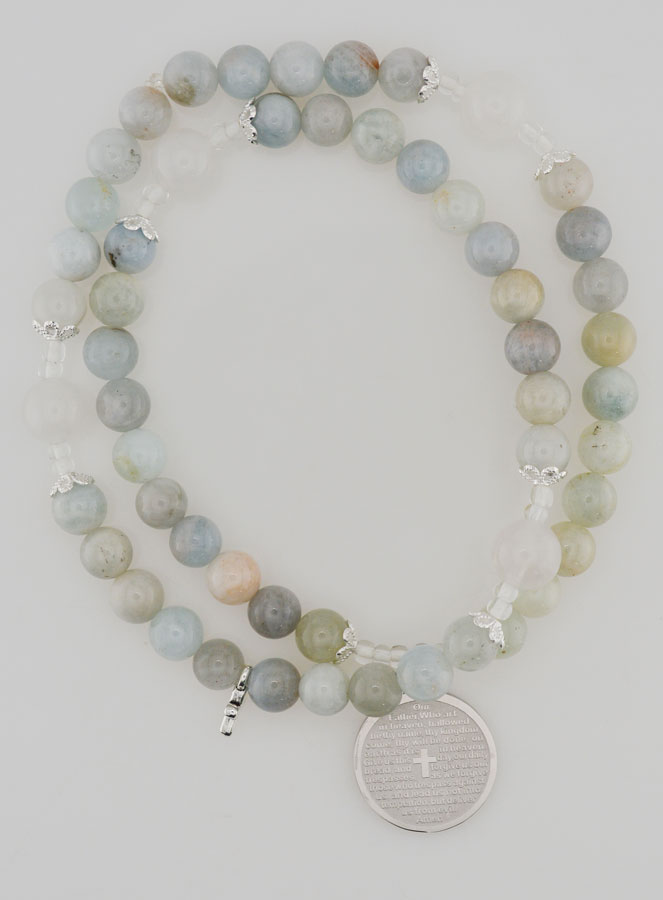Bracciale Rosario in Acquamarina & Padre Nostro (pic 1)