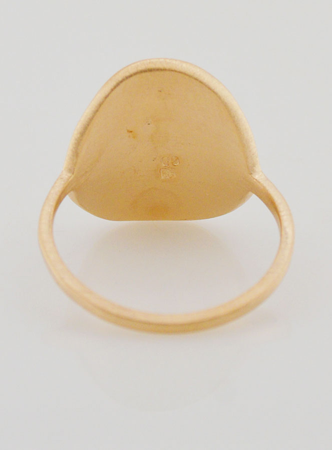 Anello Croce di Cristo Scolpito - Placcato Oro - Taglia 20 (pic 4)