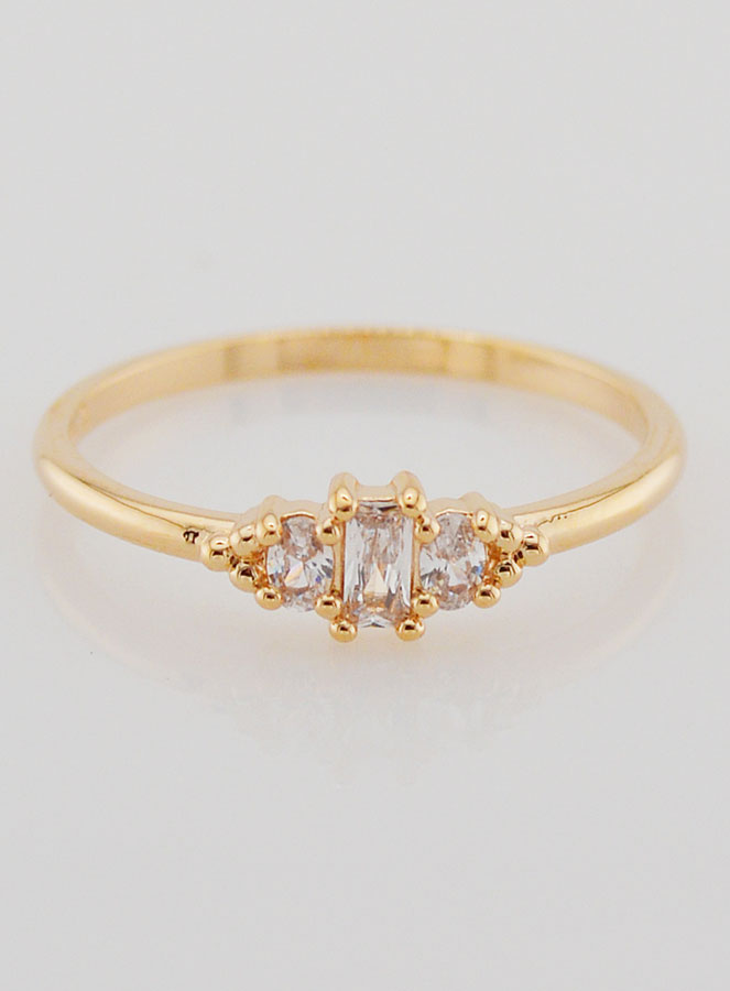 Anello Placcato Oro Trinità con Zirconi - Misura 18 (pic 1)