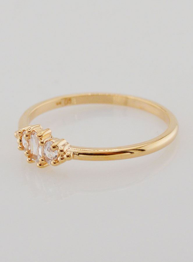 Anello Placcato Oro Trinità con Zirconi - Misura 18 (pic 2)