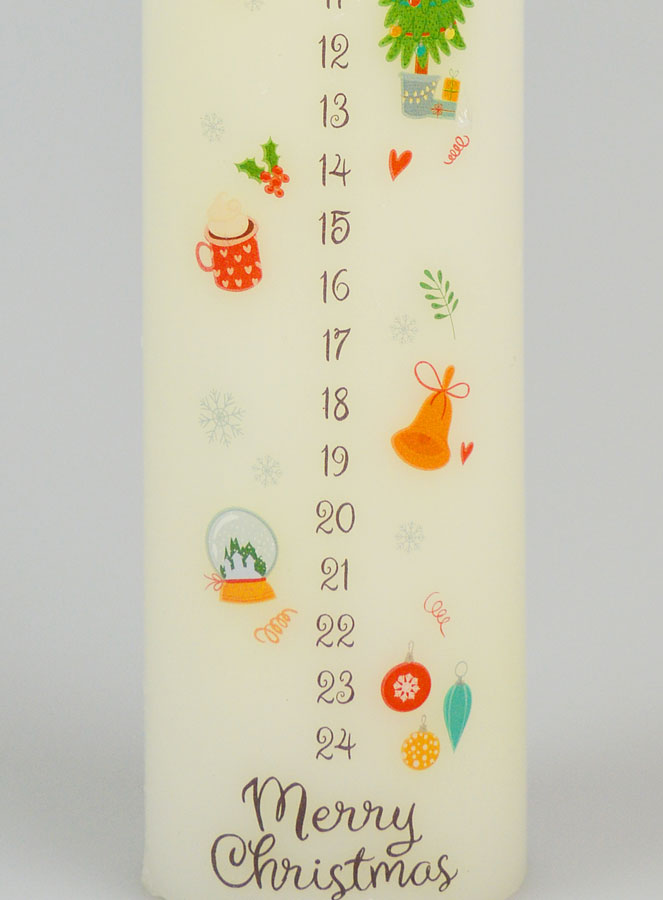 Candela d’Avvento Decorazione Tradizionale - 25 cm (pic 3)