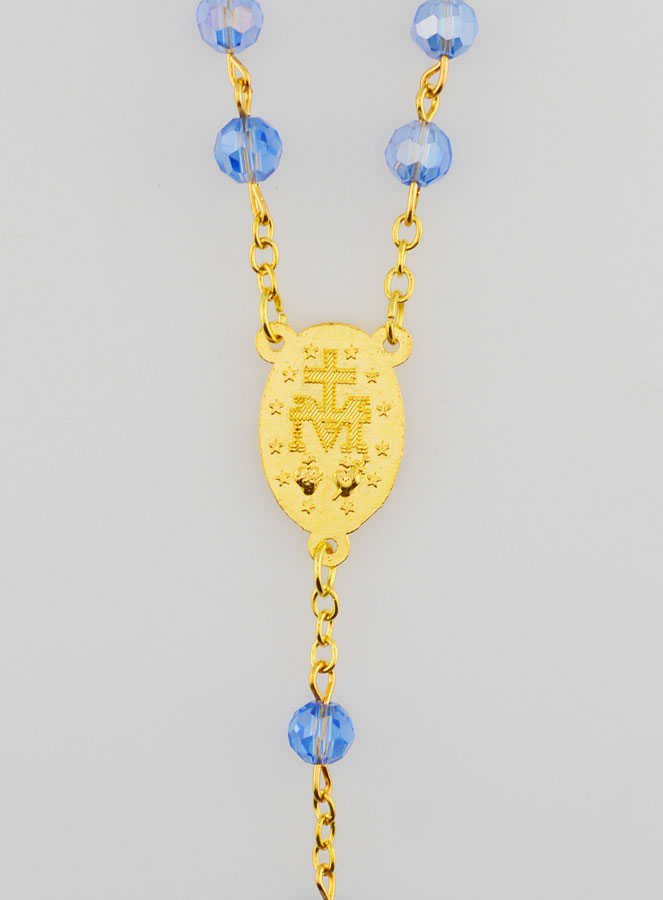 Rosario Medaglia Miracolosa con Perle Sfaccettate - Blu (pic 4)