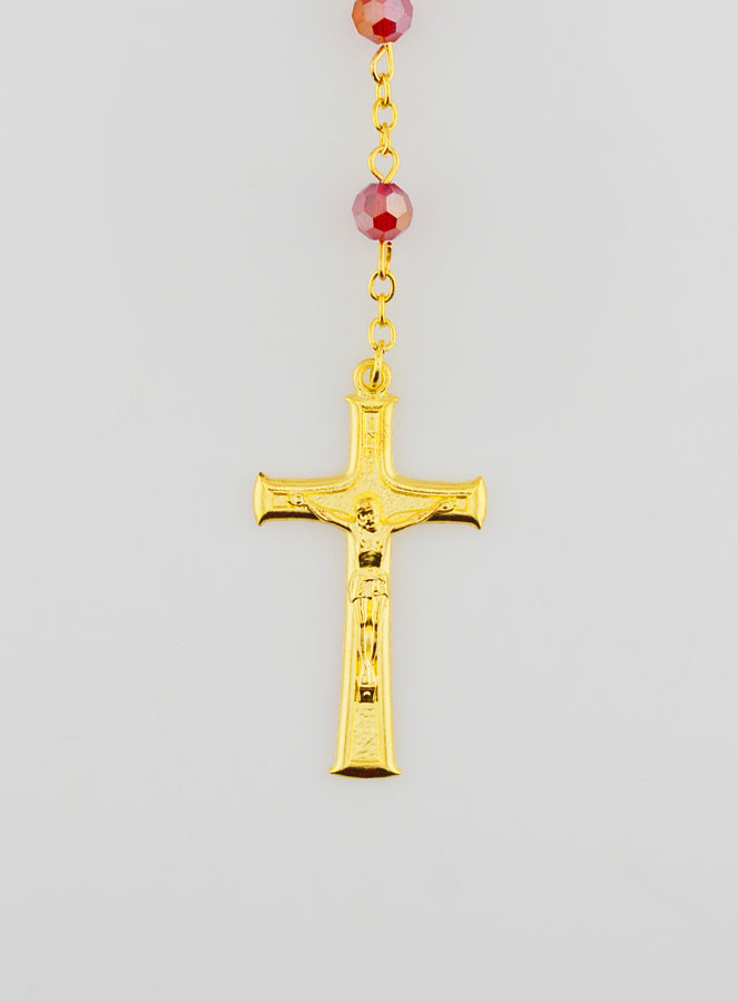 Rosario Medaglia Miracolosa con Perle Sfaccettate - Rosso (pic 3)