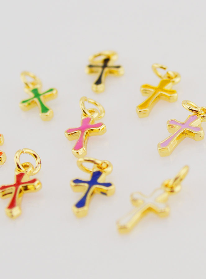Set di 10 Mini Croci Multicolori 10mm (pic 3)