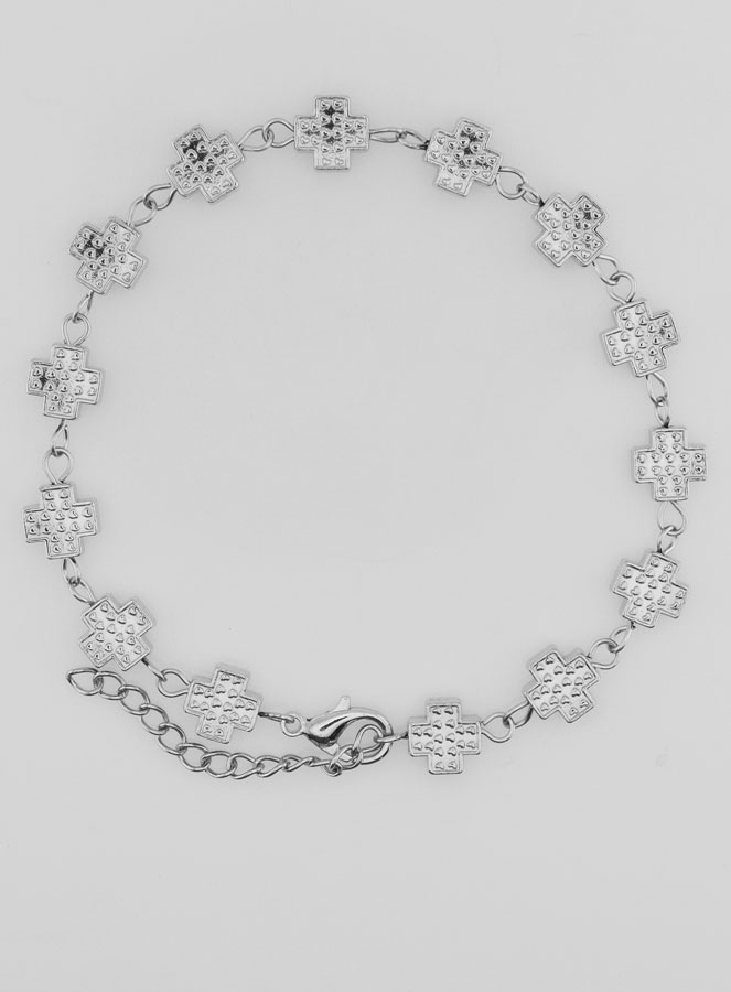 Bracciale Religioso Argentato on Croci Quadrate (pic 1)