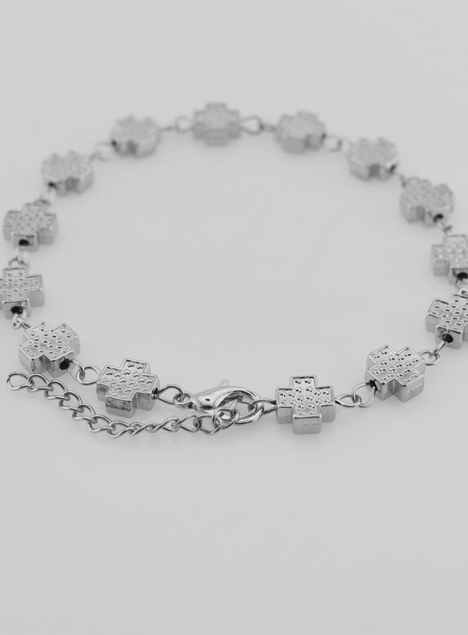 Bracciale Religioso Argentato on Croci Quadrate (pic 2)