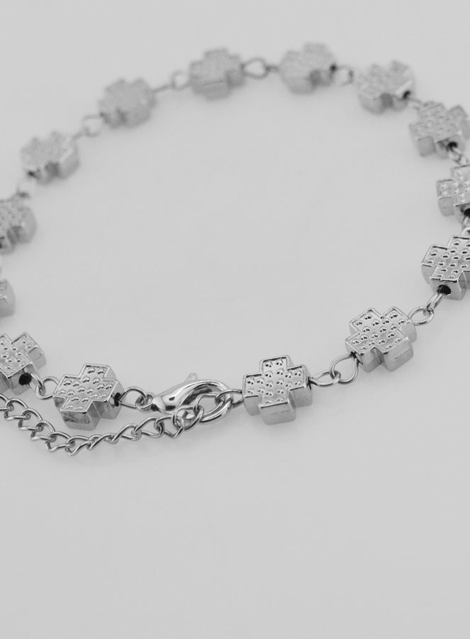 Bracciale Religioso Argentato on Croci Quadrate (pic 4)