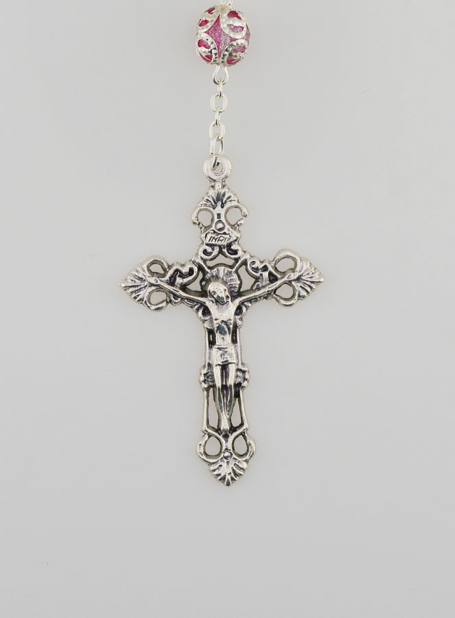 Rosario Vergine Miracolosa & Croce Barocca - Rosa (pic 3)