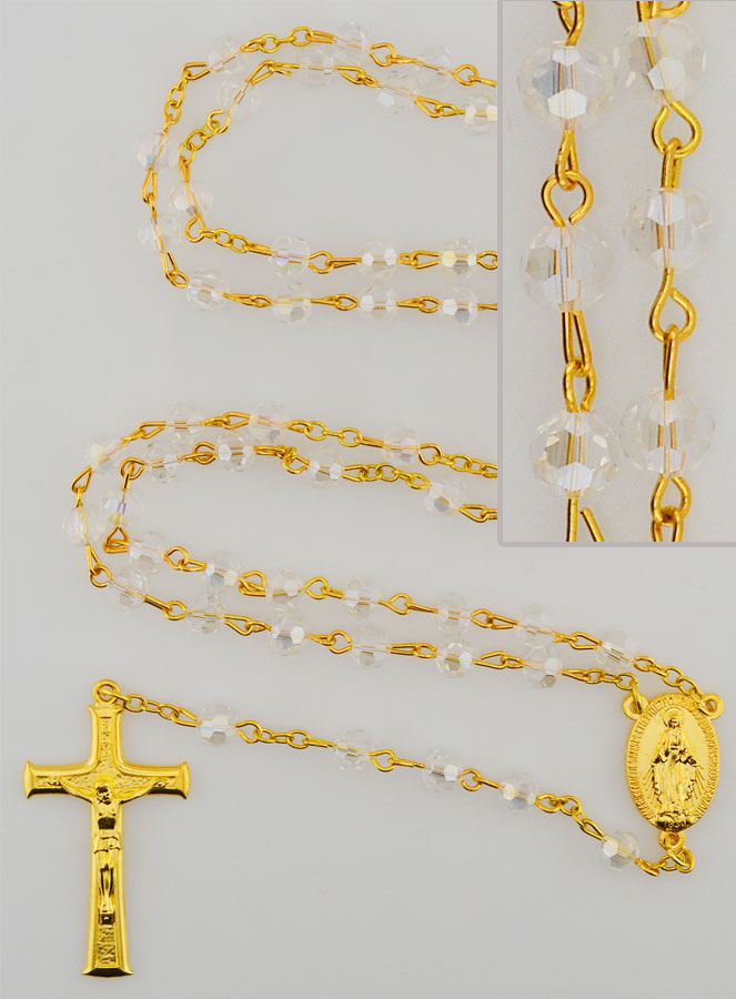 Rosario in Cristallo Bianco & Medaglia Miracolosa (pic 1)