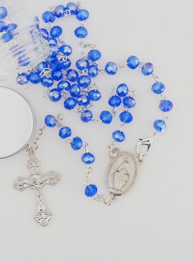 Rosario in Cristallo Blu & Medaglia Miracolosa (pic 3)