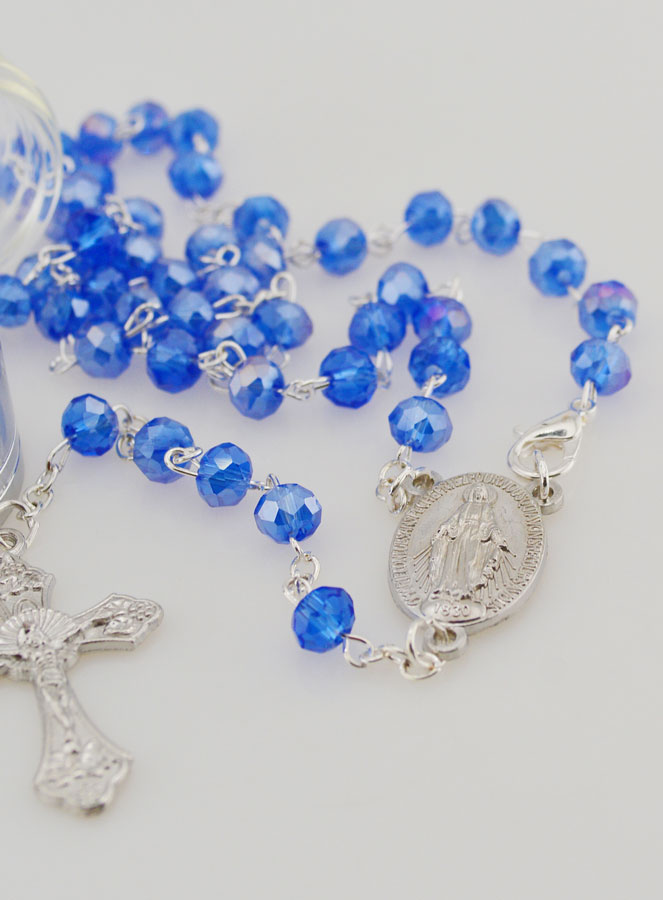 Rosario in Cristallo Blu & Medaglia Miracolosa (pic 4)