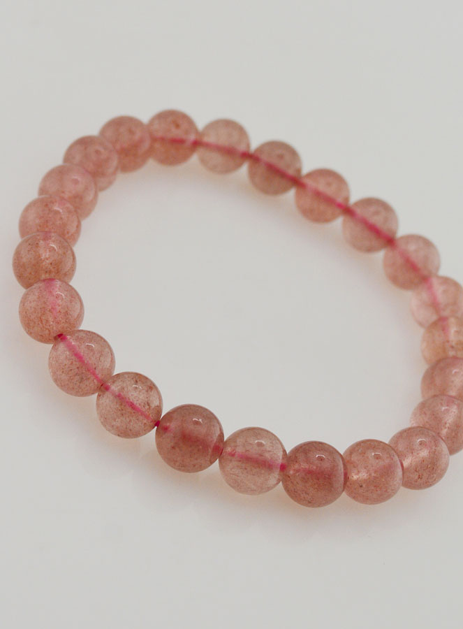 Bracciale in Pietra Naturale Quarzo Fragola Ematoide - 8 mm (pic 3)