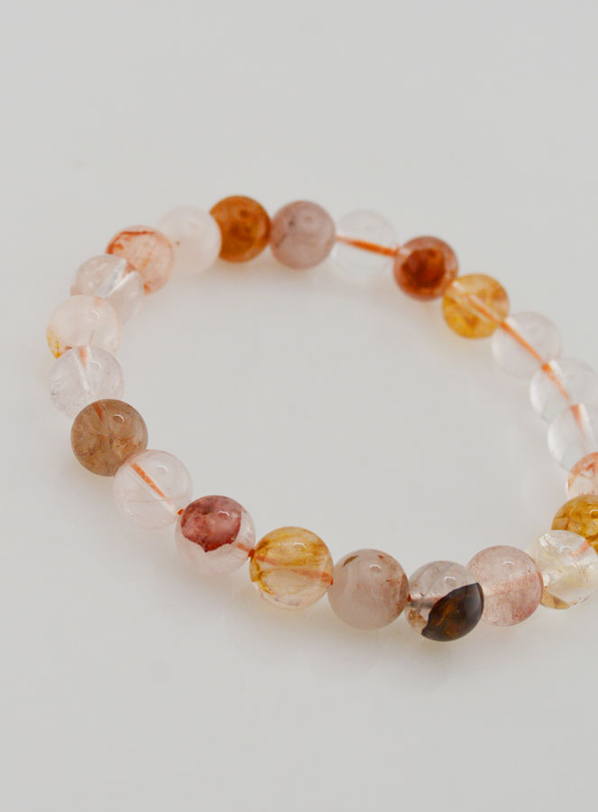 Bracciale in Pietra Naturale Quarzo Ematoide Multicolore - 8 mm (pic 3)