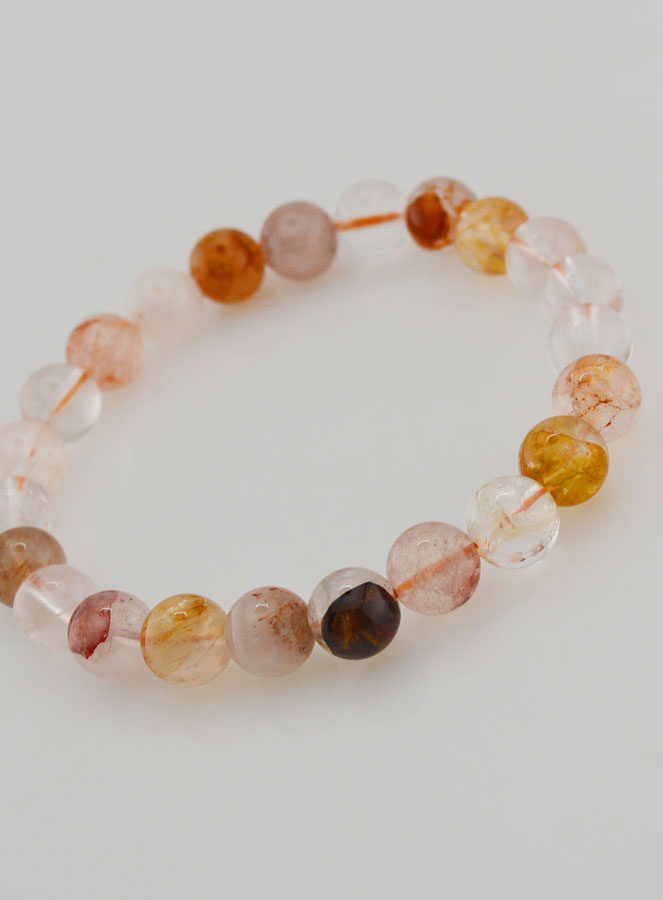 Bracciale in Pietra Naturale Quarzo Ematoide Multicolore - 8 mm (pic 4)