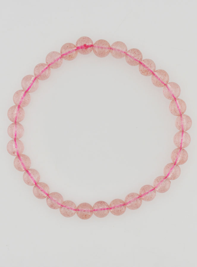 Bracciale in Pietra Naturale Quarzo Fragola Ematoide - 6 mm (pic 1)