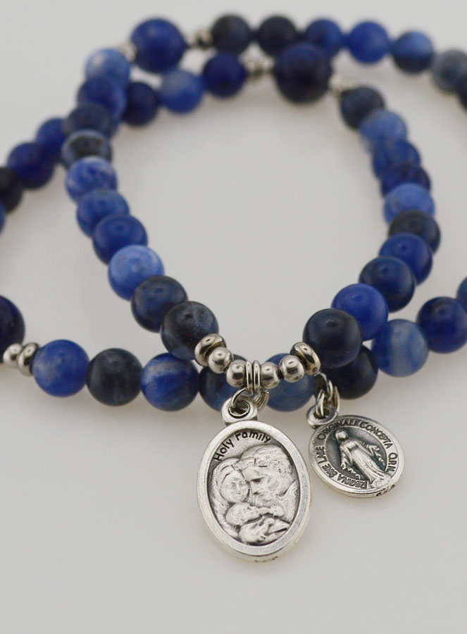 Rosario Medaglia Miracolosa & San Giuseppe in Sodalite (pic 2)