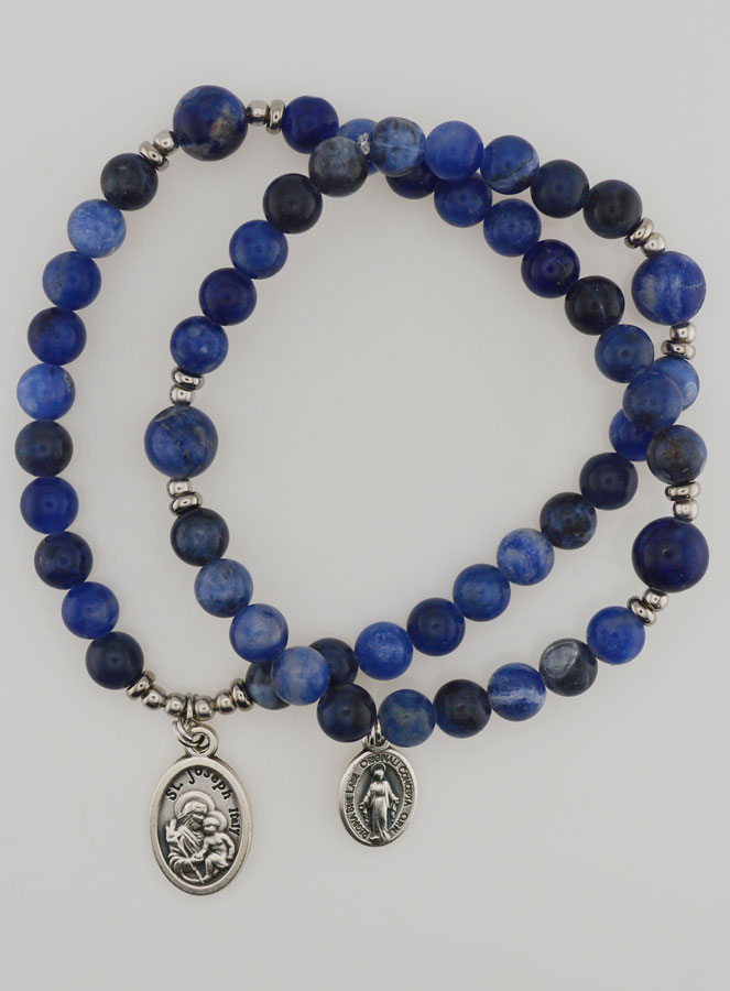 Rosario Medaglia Miracolosa & San Giuseppe in Sodalite (pic 4)