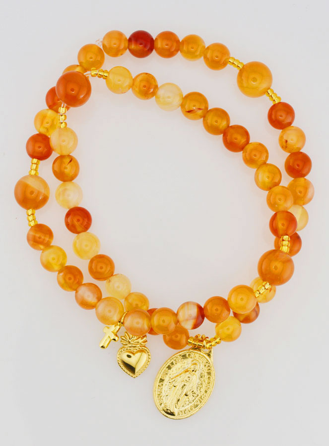 Rosario Medaglia Miracolosa in Corniola (pic 1)