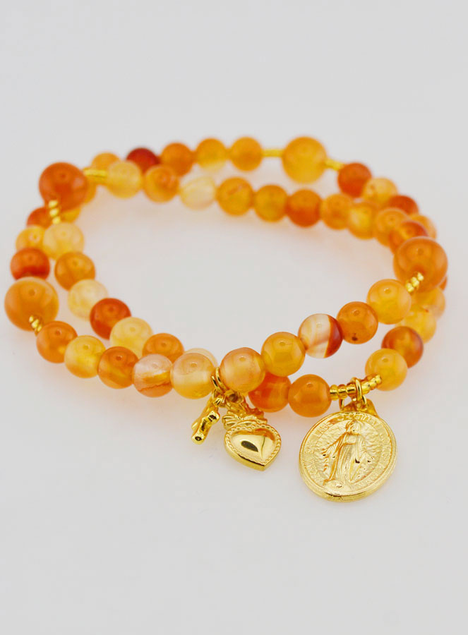 Rosario Medaglia Miracolosa in Corniola (pic 2)