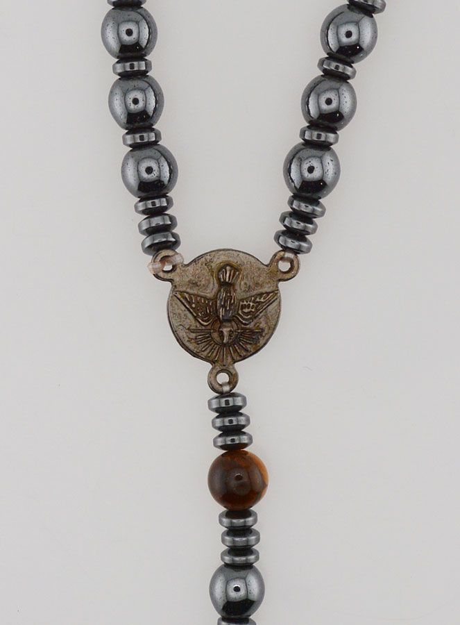 Rosario Vergine Miracolosa in Ematite & Occhio di Tigre (pic 4)