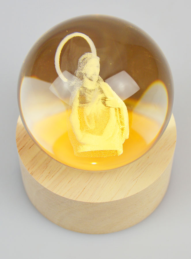 Sfera Luminosa Incisa al Laser - Sacro Cuore di Gesù (pic 4)