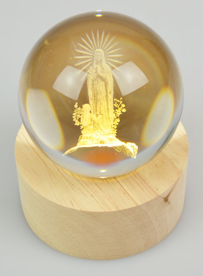 Sfera Luminosa Incisa al Laser - Madonna di Lourdes (pic 1)