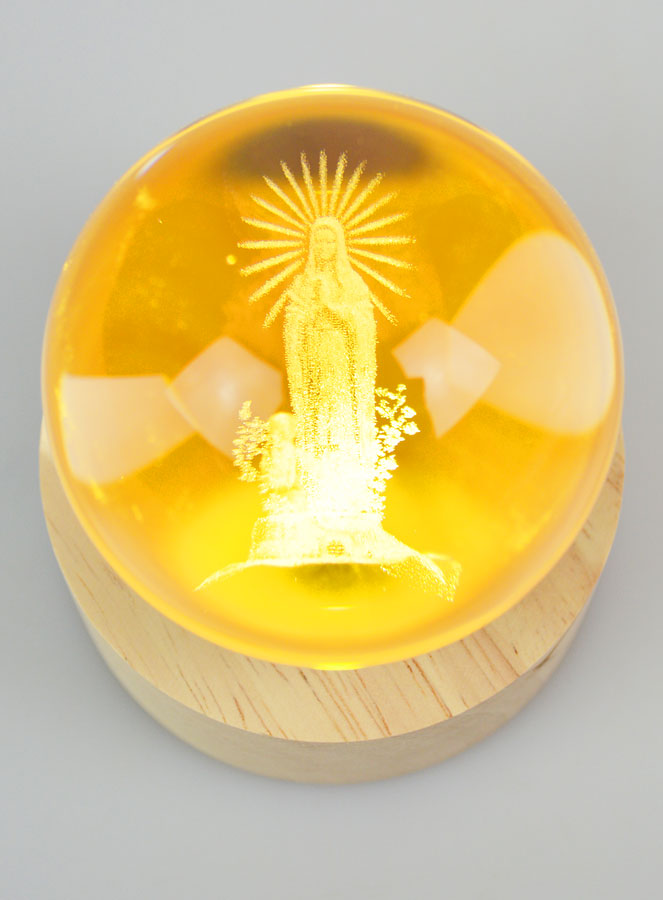 Sfera Luminosa Incisa al Laser - Madonna di Lourdes (pic 2)
