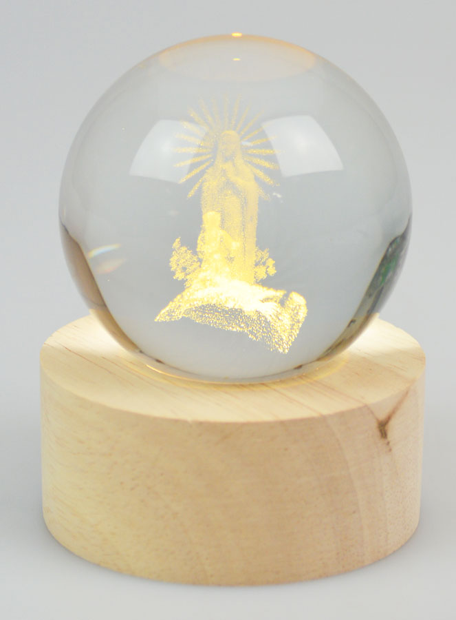 Sfera Luminosa Incisa al Laser - Madonna di Lourdes (pic 3)