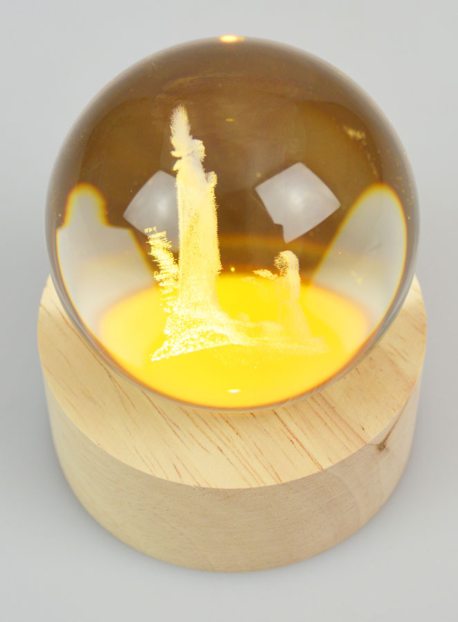 Sfera Luminosa Incisa al Laser - Madonna di Lourdes (pic 4)