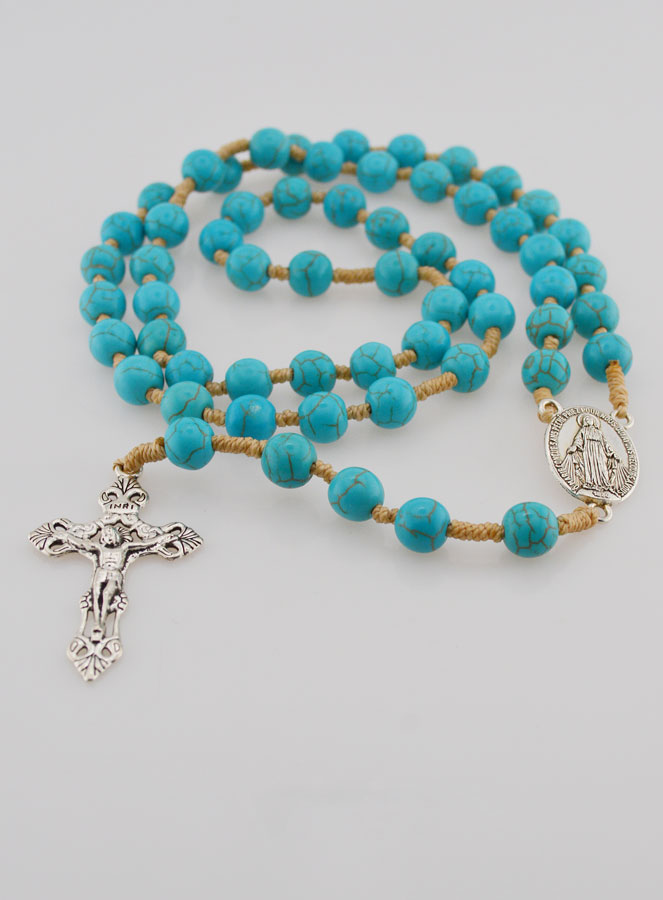 Rosario Medaglia Miracolosa con Perle Turchesi (pic 2)