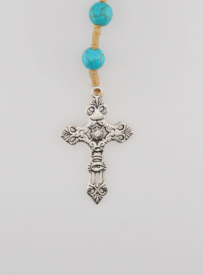 Rosario Medaglia Miracolosa con Perle Turchesi (pic 3)