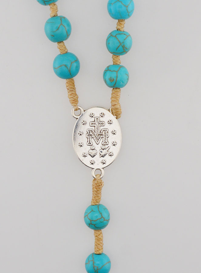 Rosario Medaglia Miracolosa con Perle Turchesi (pic 4)
