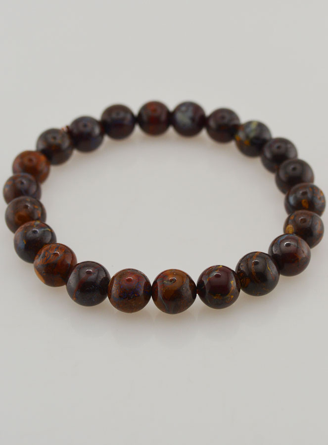 Bracciale in Pietra Naturale di Opale Boulder 8mm - A+ (pic 2)