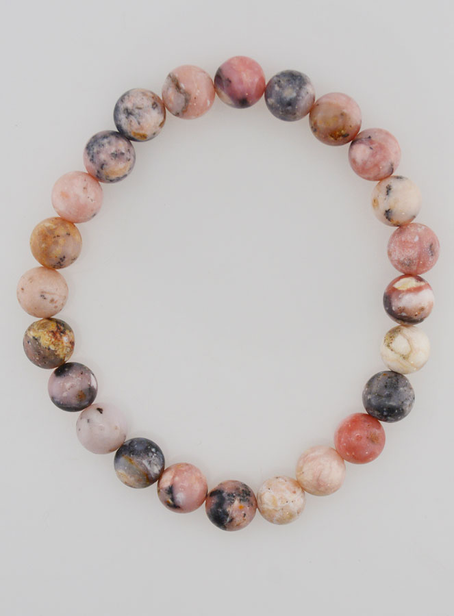 Bracciale in Pietra Naturale di Opale Rosa 8mm (pic 1)