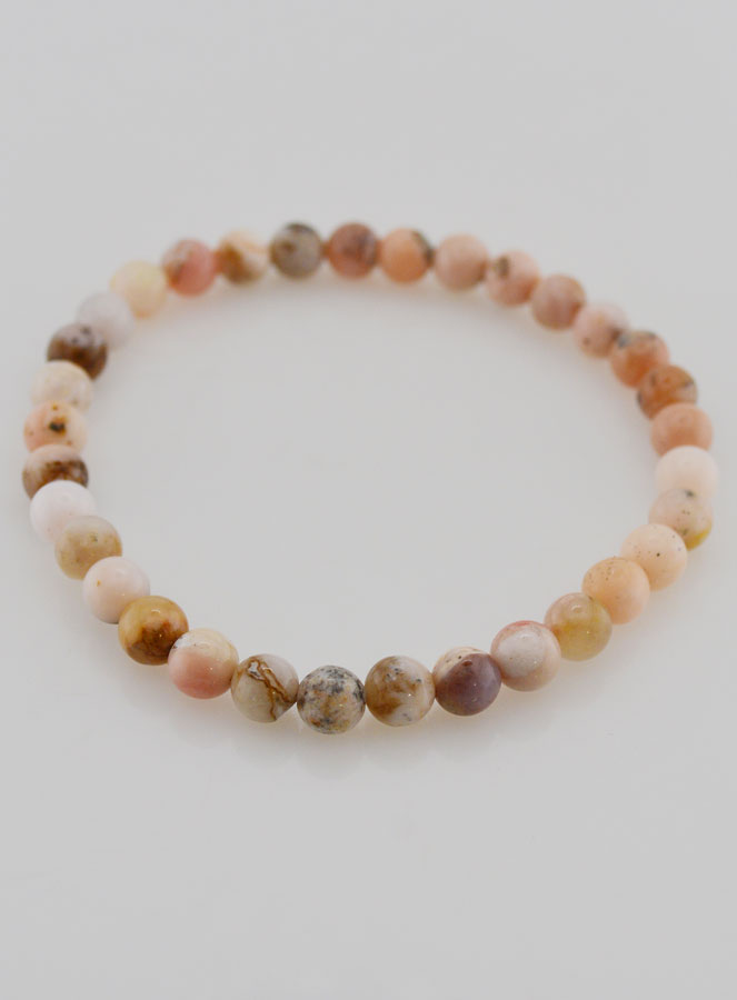 Bracciale in Pietra Naturale di Opale Rosa 6mm (pic 2)