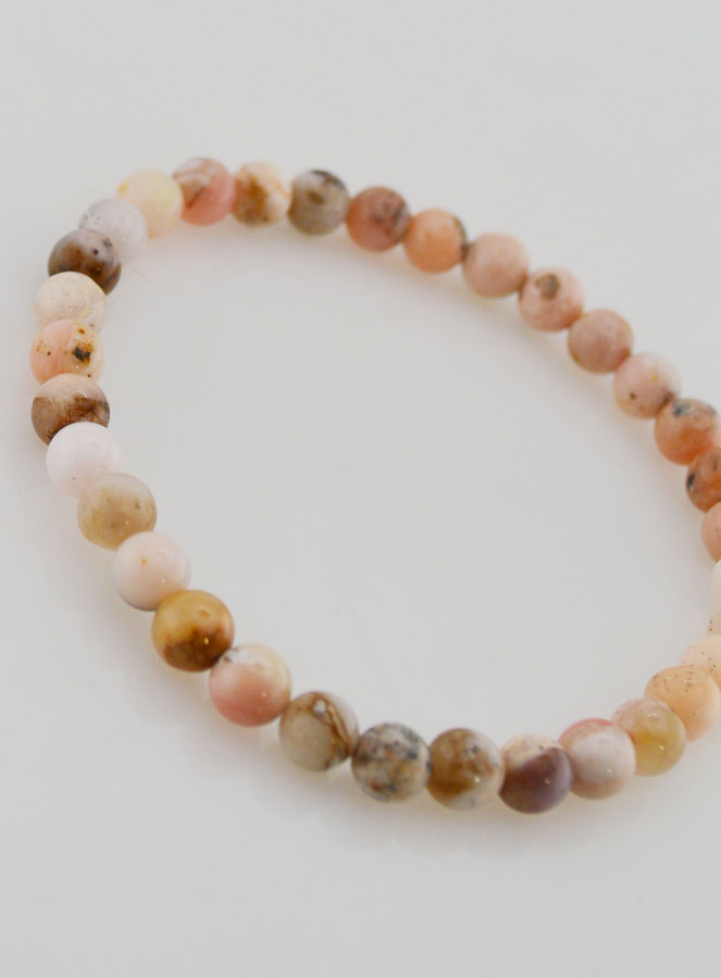 Bracciale in Pietra Naturale di Opale Rosa 6mm (pic 3)