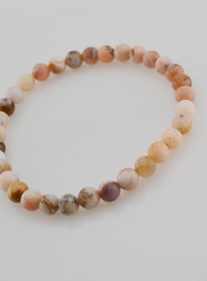 Bracciale in Pietra Naturale di Opale Rosa 6mm (pic 4)