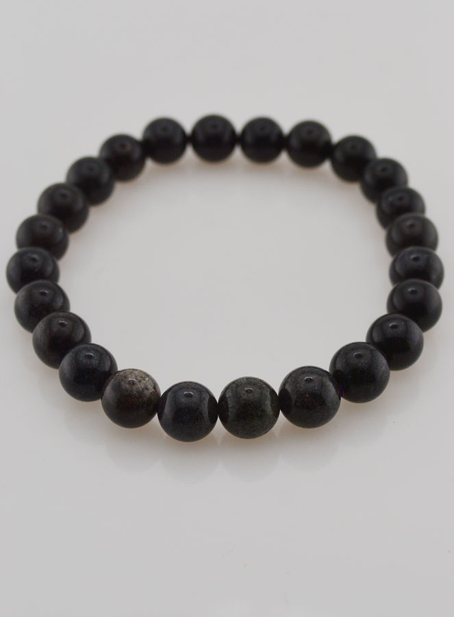 Bracciale in Pietra Naturale di Opale Nero 8mm (pic 2)