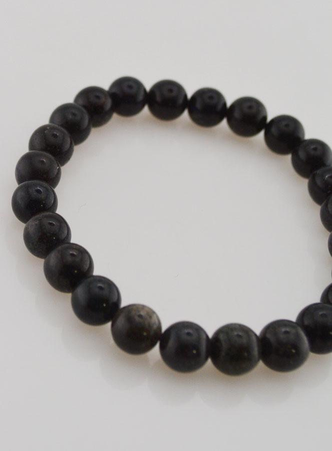 Bracciale in Pietra Naturale di Opale Nero 8mm (pic 3)