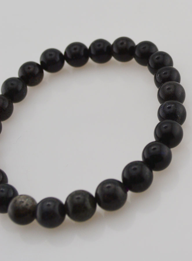 Bracciale in Pietra Naturale di Opale Nero 8mm (pic 4)