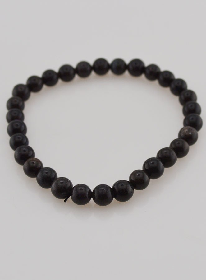 Bracciale in Pietra Naturale di Opale Nero 6mm (pic 2)