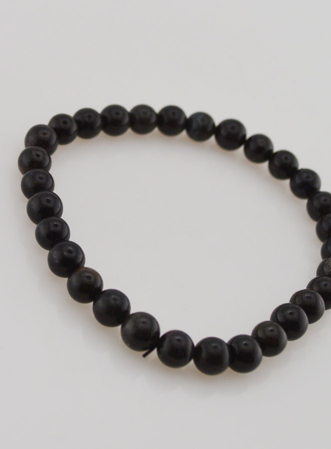 Bracciale in Pietra Naturale di Opale Nero 6mm (pic 3)