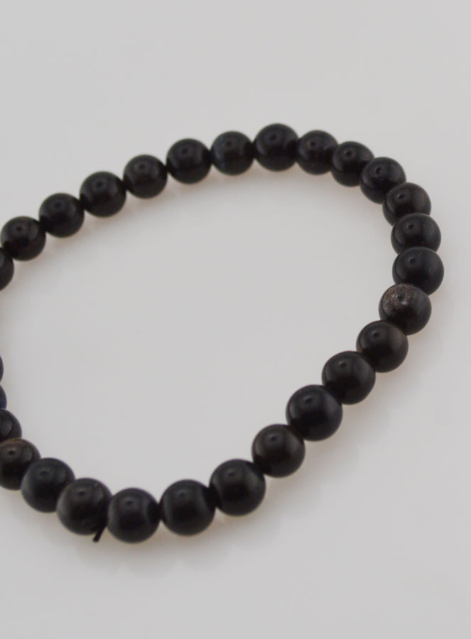 Bracciale in Pietra Naturale di Opale Nero 6mm (pic 4)