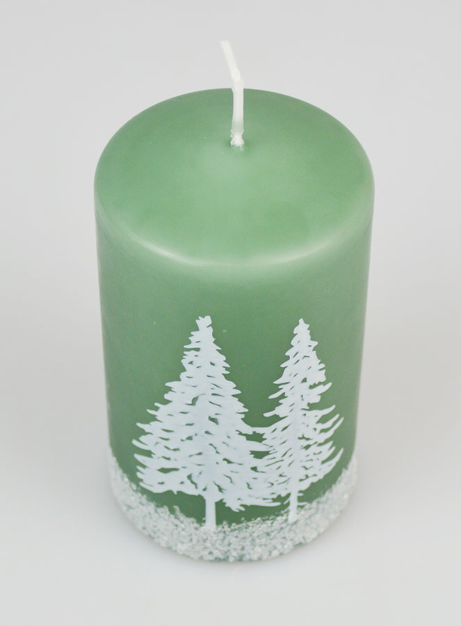 Candela di Natale Alberi Innevati - Verde (pic 2)