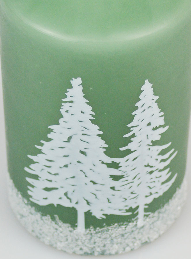 Candela di Natale Alberi Innevati - Verde (pic 4)