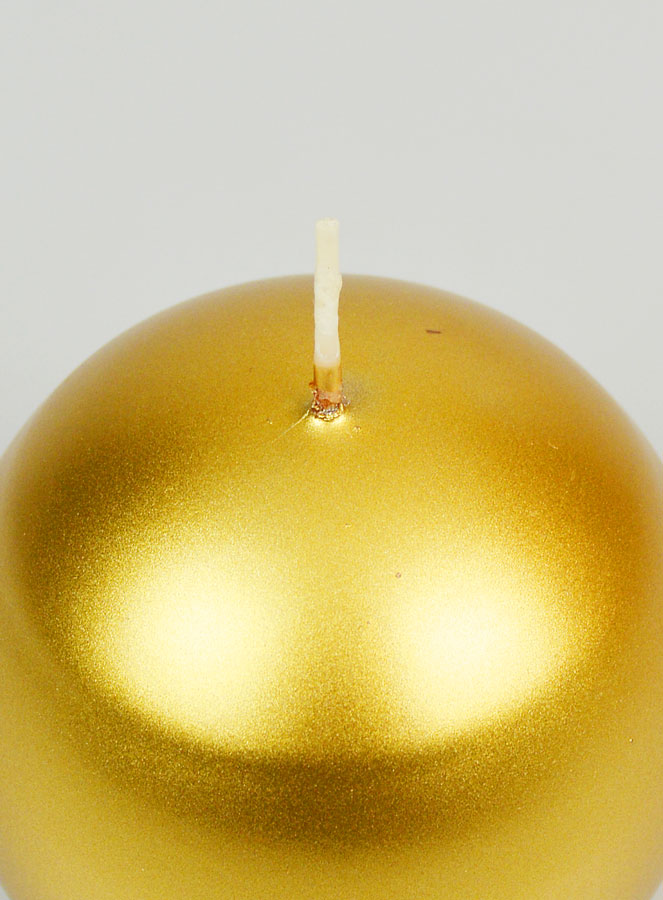 Candela Sfera di Natale Dorata - 8cm (pic 4)